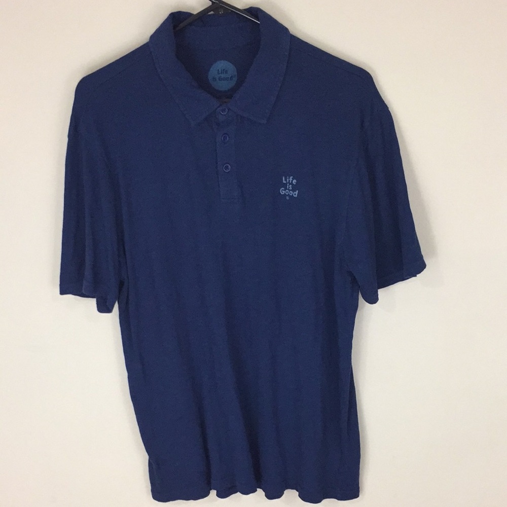 Life is Good Navy 100% Cotton  Polo Shirt M